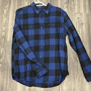 Men’s Blue Plaid Longsleeve Button Up Shirt